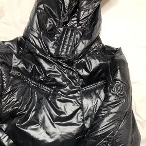 Chanel Velcro Black Shiny Puff Jacket